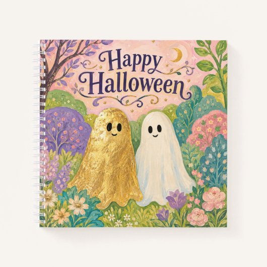 Frohes Halloween Süßer Geist Blumengarten Notizblock (Vorderseite)