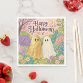 Frohes Halloween Süßer Geist Blumengarten Serviette (Beispiel)