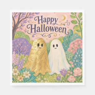 Frohes Halloween Süßer Geist Blumengarten Serviette