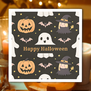 Frohes Halloween Süßer Geist Kürbis Hexe Papier Serviette