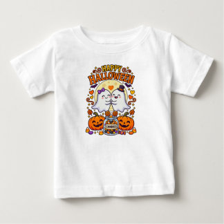 Frohes Halloween Süßes Geisterpärchen mit Bonbongl Baby T-shirt