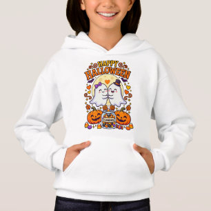 Frohes Halloween Süßes Geisterpärchen mit Bonbongl Hoodie
