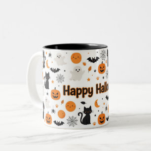 Frohes Halloween Süßes Gruseliges Zweifarbige Tasse