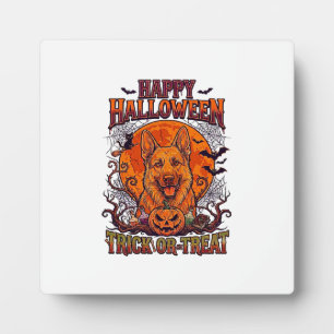 Frohes Halloween Süßes oder Saures Deutscher Schäf Fotoplatte