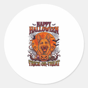 Frohes Halloween Süßes oder Saures Deutscher Schäf Runder Aufkleber