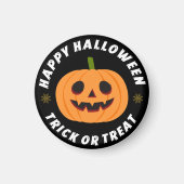 Frohes Halloween Süßes oder Saures Kürbis Schwarz Magnet (Vorne)