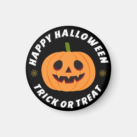 Frohes Halloween Süßes oder Saures Kürbis Schwarz Magnet (Vorne)