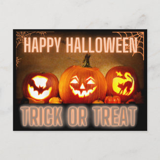 FROHES HALLOWEEN SÜßES ODER SAURES POSTKARTE