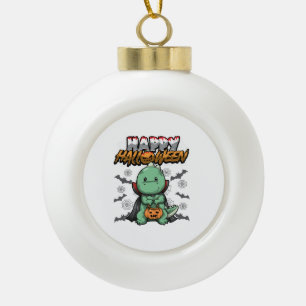 Frohes Halloween Verkleideter Drache Keramik Kugel-Ornament