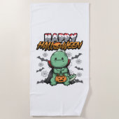 Frohes Halloween verkleideter Drache Strandtuch (Vorderseite)