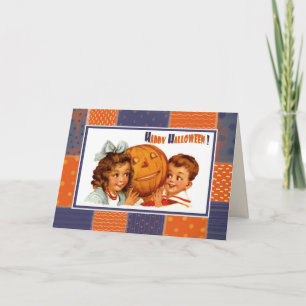 Frohes Halloween! Vintage Kinder Halloween Karte
