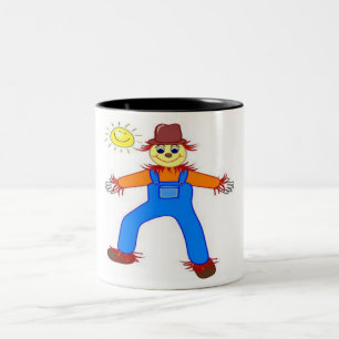 "FROHES HALLOWEEN" VOGELSCHEUCHE ZWEIFARBIGE TASSE