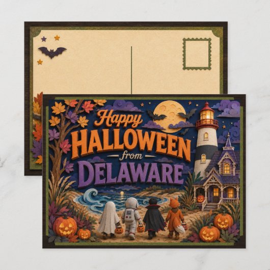 Frohes Halloween von Delaware-Kindern Postkarte (Vorne/Hinten)