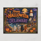 Frohes Halloween von Delaware-Kindern Postkarte (Vorderseite)