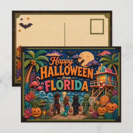 Frohes Halloween von Florida-Kindern Postkarte (Vorne/Hinten)