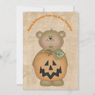 Frohes Halloween von Great Pumpkin Teddy Bear Kart Karte
