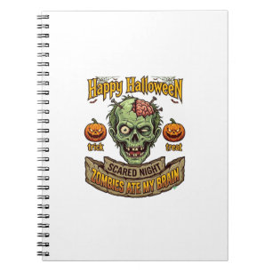 Frohes Halloween Zombies Haben Zombie-Kopf-Gehirnp Notizblock