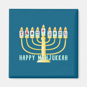Frohes Hanukkah Mahjong Menora Mahjukkah Chanukka Magnet