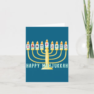 Frohes Hanukkah Mahjong Menorah Mahjukkah Chanukka Karte