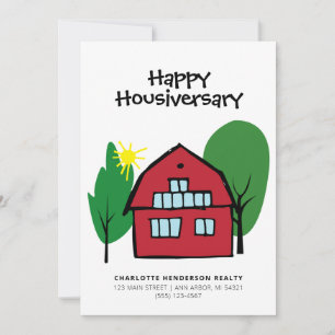 Frohes Hausjubiläum Red Barn Kundenbewertung Karte