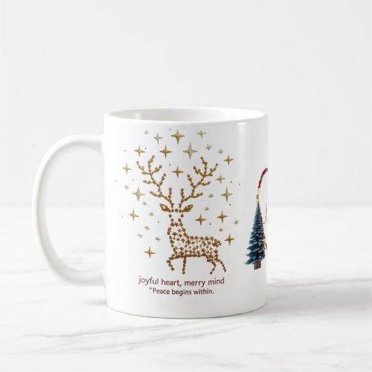 Frohes Herz Fröhlicher Geist Weihnachtsbecher | Mi Kaffeetasse (Links)
