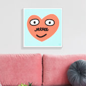Frohes Herz - mit Mustache (1 von 4) Leinwanddruck (Insitu (Wohnzimmer))