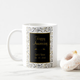 Frohes Hochzeitstag Schwarze Goldene Weiße Kaffeet Kaffeetasse