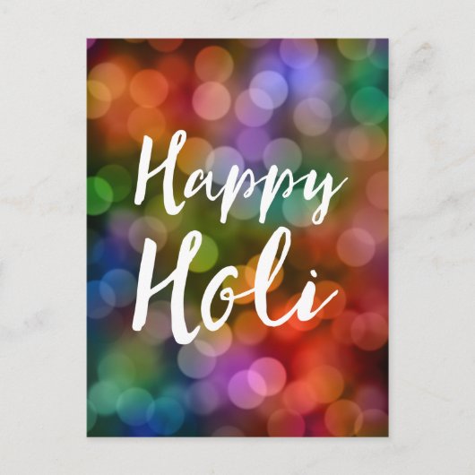 Frohes Holi-Bokeh Postkarte (Vorderseite)