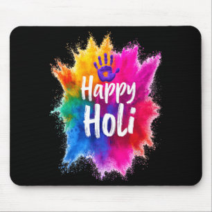 Frohes Holi für Frauen Männer Kinder Farbe Indien Mousepad
