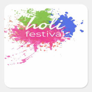 Frohes Holi Quadratischer Aufkleber