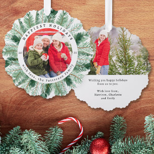 Frohes Holidays Foto Ornament Karte