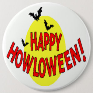 "FROHES HOWLOWEEN" FLEDERMÄUSE BUTTON