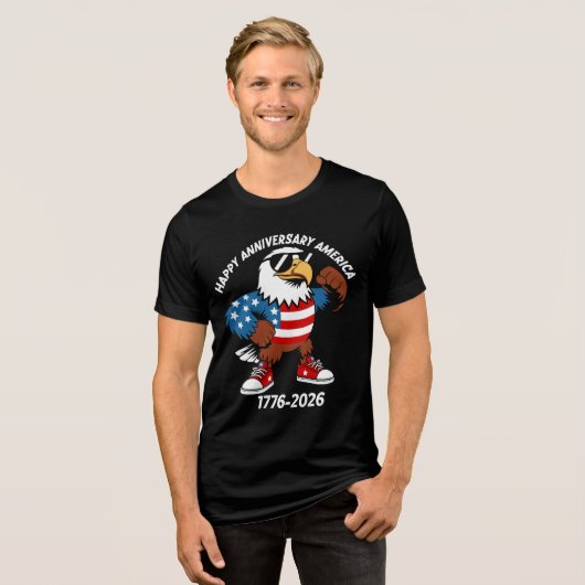 Frohes Jubiläum Amerika  Tri-Blend Shirt (Vorderseite voll)