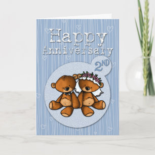 Frohes Jubiläum Bären - 2 Jahre Karte