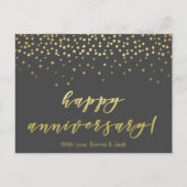 Frohes Jubiläum - Goldschrift & Konfetti Postkarte (Vorderseite)