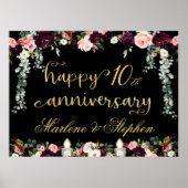 Frohes Jubiläum jedes Jahr Blumengarten 54x40 Poster (Vorne)