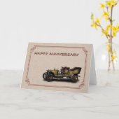 Frohes Jubiläum Oldtimer Karte (Gelbe Blume)