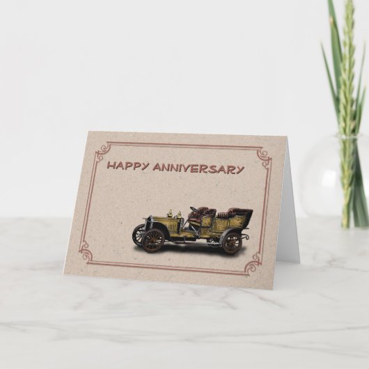 Frohes Jubiläum Oldtimer Karte (Vorderseite)