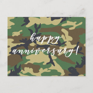 Frohes Jubiläum Woodland Militärkriegsbemalung Dru Postkarte