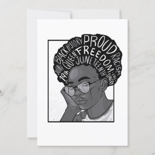 frohes Juneteenth afrikanisches schwarzes Mädchen Einladung
