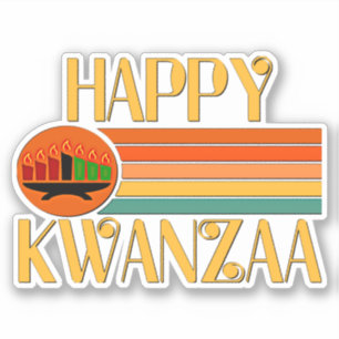 Frohes Kwanzaa  7 Kerzen, Kiss Cut Aufkleber