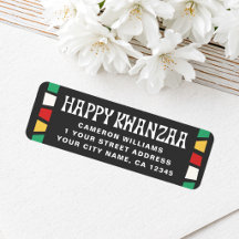 Frohes Kwanzaa Afrikanisches Mosaik Rücksendeadres