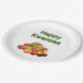 Frohes Kwanzaa Erste Früchte Pappteller (Schrägansicht)