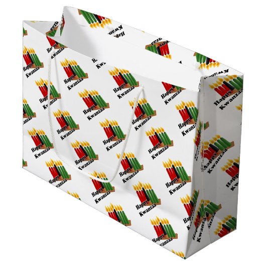 Frohes Kwanzaa Große Geschenktüte (Vorderseite Schrägansicht)