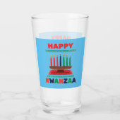 Frohes Kwanzaa Kinara Glas (Rückseite)
