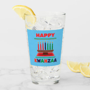 Frohes Kwanzaa Kinara Glas