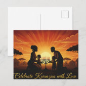 Frohes Kwanzaa Kinara Postkarte (Vorne/Hinten)