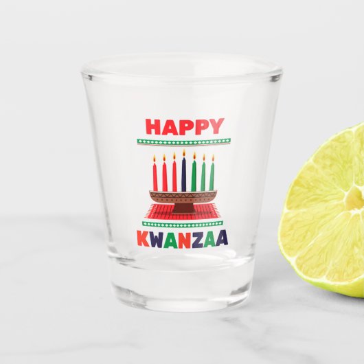 Frohes Kwanzaa Kinara Schnapsglas (Vorderseite)