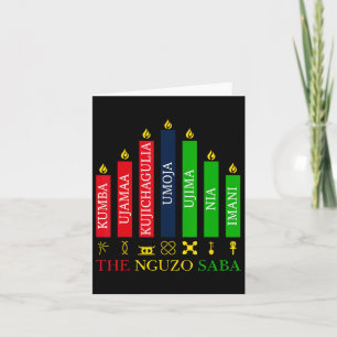 Frohes Kwanzaa Kinara Sieben Kerzen Prinzipien Von Karte
