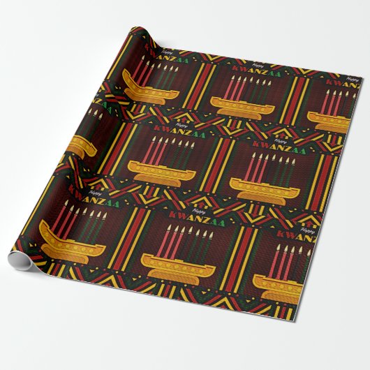Frohes Kwanzaa PopArt Geschenkpapier (Ungerollt)